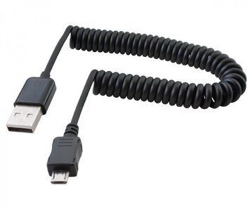 Кабель USB - micro USB (спиральная навивка) удлинитель 3 м (папа-папа) 2802 фото