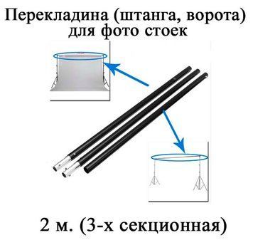 Перекладина штанга для стоек (фон) 3 секц 2 м ворота&nbsp;для установки фона "ворота" 6221 фото