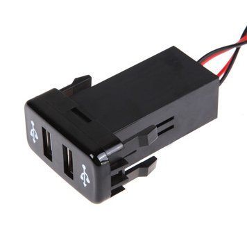 Toyota VIGO 2,1А Розетка сокет 2 порти USB автомобільне зарядне для таета 12В-24В, встановлення в заглушку кнопок FJ Cruiser 3761 фото