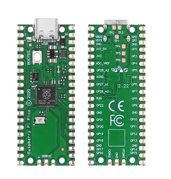 Микроконтроллер Raspberry Pi Pico Board RP2040 (ARM Cortex M0+ 133 МГц) v1590 Type-C плата разработчика SPI I2C UART 50*25 мм  Плата микроконтроллера, основанная на микроконтроллерном чипе Raspberry Pi RP2040.  Она разработана как недорогая, но высокопрои 8113 фото