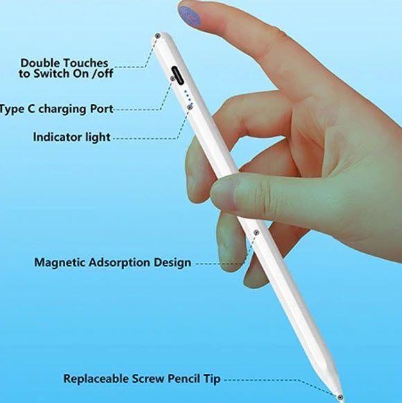 Apple Pencil (точна версія) Стілус олівець (колір білий) iPad (6-7-8-9-10) Pro (3-4-5) Air (3-4) Mini (5-6) A2696/A2757/A2777/ A26 8063 фото
