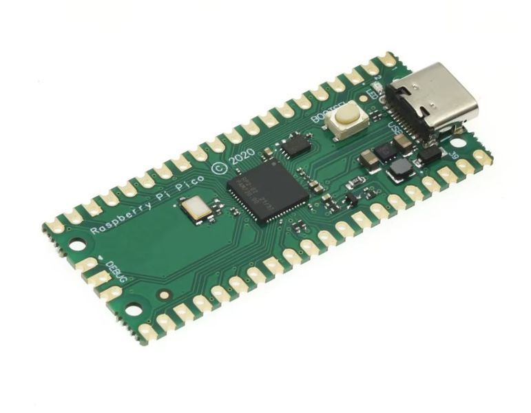 Микроконтроллер Raspberry Pi Pico Board RP2040 (ARM Cortex M0+ 133 МГц) v1590 Type-C плата разработчика SPI I2C UART 50*25 мм  Плата микроконтроллера, основанная на микроконтроллерном чипе Raspberry Pi RP2040.  Она разработана как недорогая, но высокопрои 8113 фото