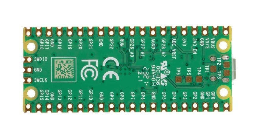 Микроконтроллер Raspberry Pi Pico Board RP2040 (ARM Cortex M0+ 133 МГц) v1590 Type-C плата разработчика SPI I2C UART 50*25 мм  Плата микроконтроллера, основанная на микроконтроллерном чипе Raspberry Pi RP2040.  Она разработана как недорогая, но высокопрои 8113 фото