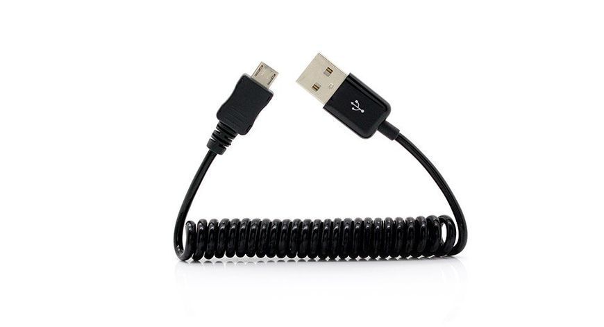 Кабель USB - micro USB (спиральная навивка) удлинитель 3 м (папа-папа) 2802 фото