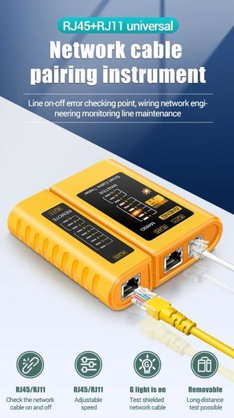 M469D тестер универсальный сетевых кабелей RJ45/RJ11/RJ12 для быстрой диагностики LAN-соединений 0070-3 фото