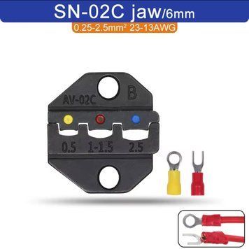 SN-02C AWG 23-13 під ширину матриці 6 мм (0.25...2.5 мм2) прес форма для кліщів обтискання дротів 6232-2 фото