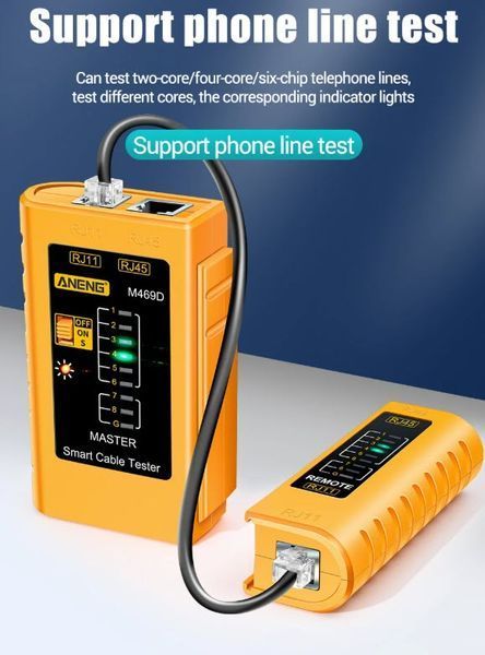 M469D тестер универсальный сетевых кабелей RJ45/RJ11/RJ12 для быстрой диагностики LAN-соединений 0070-3 фото