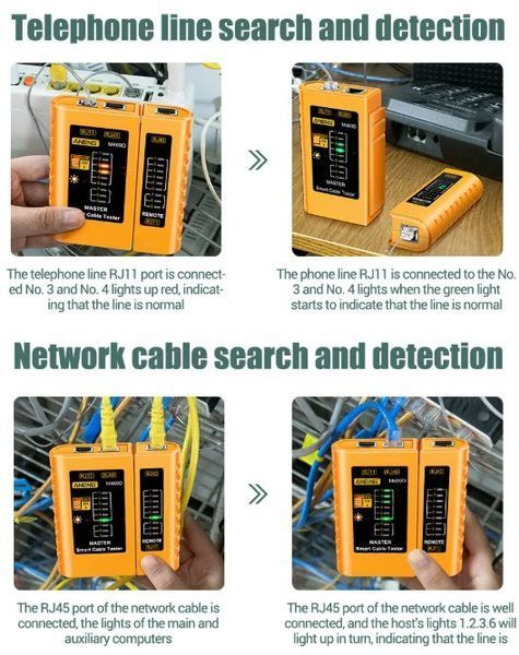 M469D тестер универсальный сетевых кабелей RJ45/RJ11/RJ12 для быстрой диагностики LAN-соединений 0070-3 фото
