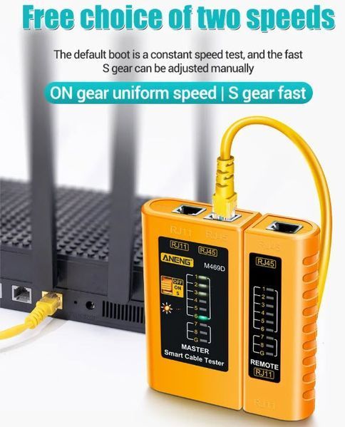 M469D тестер универсальный сетевых кабелей RJ45/RJ11/RJ12 для быстрой диагностики LAN-соединений 0070-3 фото
