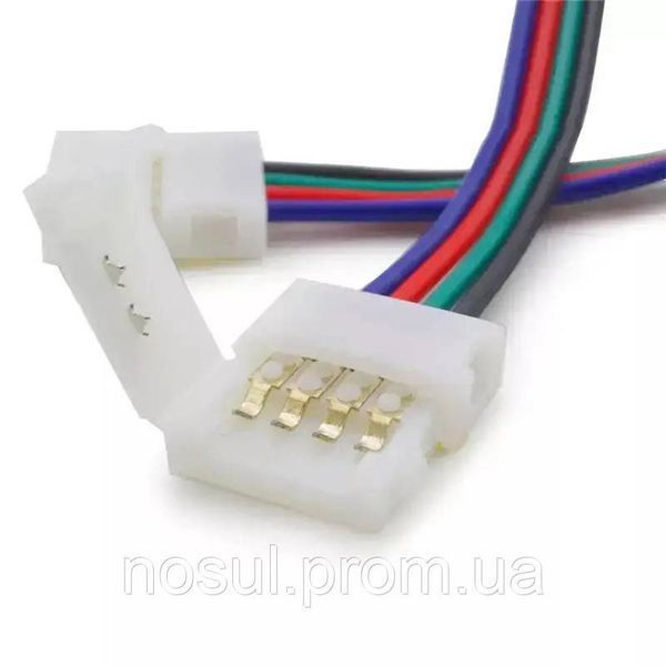Коннектор (4 pin, 10 мм) соединитель односторонний LED Single Head RGB (12/24V) светодиодной ленты для подключ 6436 фото