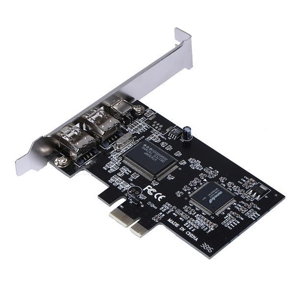 Контроллер PCIe Firewire (ASM1083 + VIA VT6308P) IEEE 1394 PCI (3 port: 6 pin + 4 pin) + кабель 7878 фото