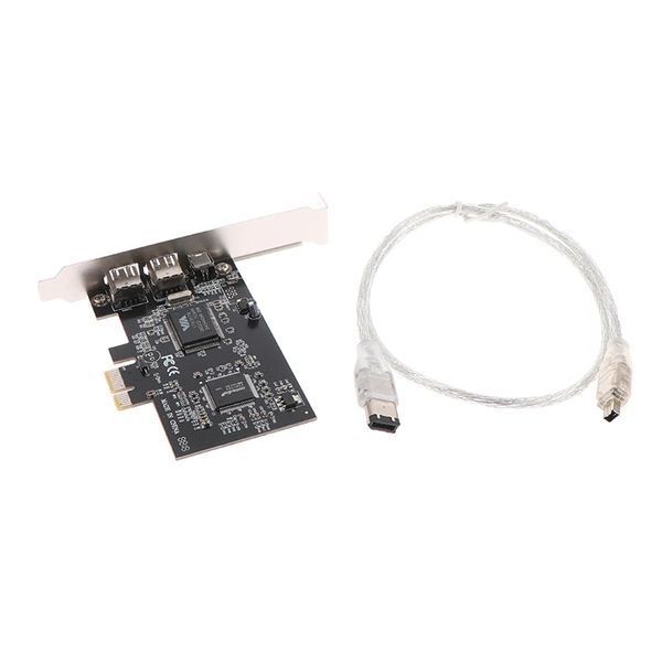 Контроллер PCIe Firewire (ASM1083 + VIA VT6308P) IEEE 1394 PCI (3 port: 6 pin + 4 pin) + кабель 7878 фото