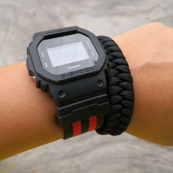 NATO Zulu ремешок для часов Casio G-Shock #10 (синий цвет с голубой строчкой) нейлон + держатели Nylon Canvas 5795 фото