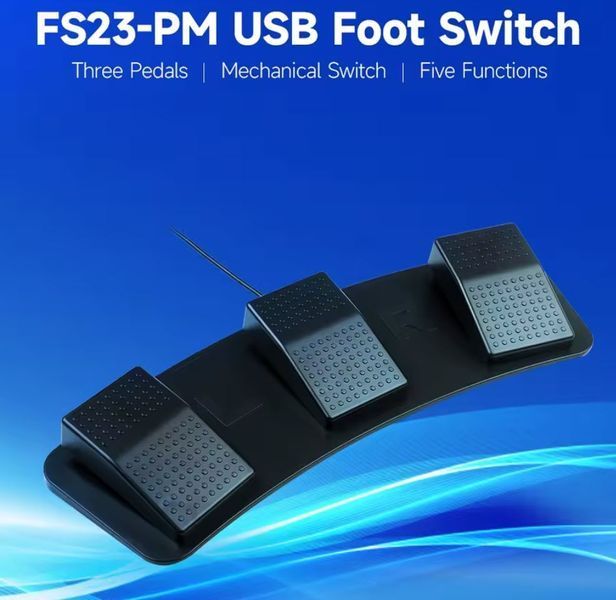 FS323-P Потрійна USB-педаль &mdash; мультифункціональний ножний контролер із трьома перемикачами Foot Switch Multifunctional Triple Little Resistance For Playing Games Photobooth Factory Testing 3229 фото