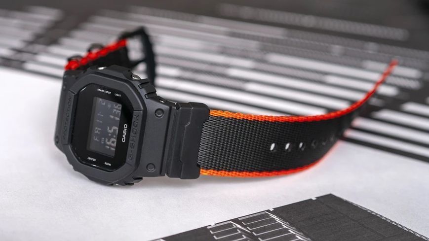 NATO Zulu ремешок для часов Casio G-Shock #10 (синий цвет с голубой строчкой) нейлон + держатели Nylon Canvas 5795 фото