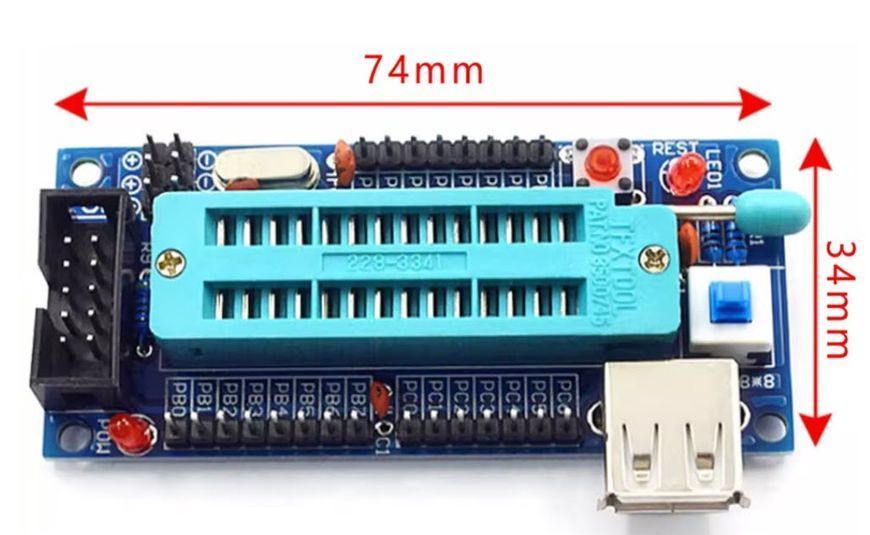 DIY Kit ATmega8/48/88 Development Board AVR (набор для пайки) для бюджетных программаторов USBASP / USBISP AVR. 7808-1 фото