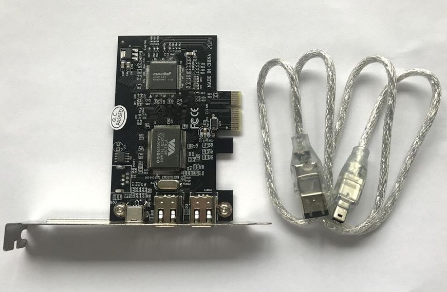 Контроллер PCIe Firewire (ASM1083 + VIA VT6308P) IEEE 1394 PCI (3 port: 6 pin + 4 pin) + кабель 7878 фото