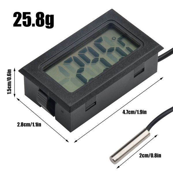 Датчик температури з LCD дисплеєм (кабель 80 см) градуси Цельсій (Фаренгейт) 56 фото