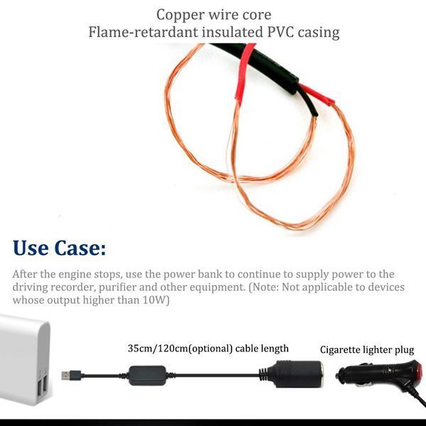 Кабель живлення перехідник 12v/24v mini jack (мама female 5.5*2.1 мм) &mdash; 12 V (роз'єм прикурювача Cigarette Soc 7301 фото