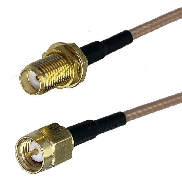 Пігтейл перехідник роз'єм SMA Male - SMA Female (20 см) RG316 -20см- подовжувач wi-fi mikrotik female Pigtail mini PCI Tp-Link 7605 фото