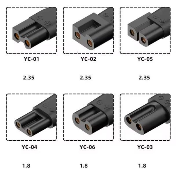 Norelco LISI набір кабелів-перехідників 8 шт (7 шт + кабель 5V USB-jack 5,5*2,1 мм) &mdash; зарядні дроти конектори роз'ємів різних форм для машинок для стриження волосся і тримерів барбершоп перукаря Shavers Razors Trimmers Philips, Remington, Wahl, Panasonic 3464-3 фото