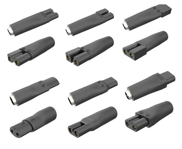 Norelco LISI набір кабелів-перехідників 8 шт (7 шт + кабель 5V USB-jack 5,5*2,1 мм) &mdash; зарядні дроти конектори роз'ємів різних форм для машинок для стриження волосся і тримерів барбершоп перукаря Shavers Razors Trimmers Philips, Remington, Wahl, Panasonic 3464-3 фото