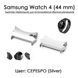 Адаптер переходник для использования обычных стальных ремешков с Samsung Watch 4 (44 mm) СЕРЕБРО 6609 фото 1