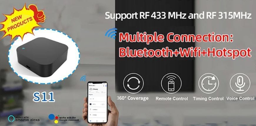 S11 Tuya WiFi+RF+IR ІЧ+радіо універсальний пульт для розумного дому Remote Control 433MHz/315MHz For Smart Home Via SmartLife for Air Conditioner ALL TV Support Alexa,Google Home 8170 фото