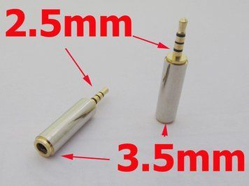 Переходник 2.5 мм 4 pin (папа) - 3.5 мм 4-pin (мама) ЗОЛОТ.НАПЫЛЕНИЕ earphone jack Audio Video Plug 2550 фото
