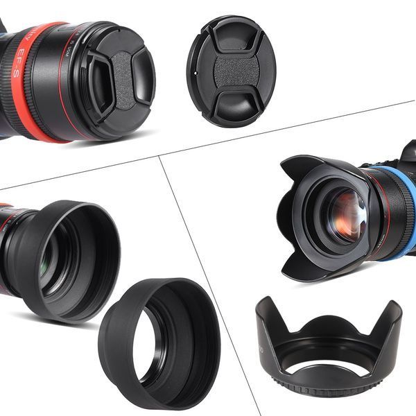 Andoer 72 mm фільтри набір 6 шт (UV, CPL,FLD, ND2, ND4,ND8) + чохол + серветка + кришка захисна передня для об'єму 6556 фото
