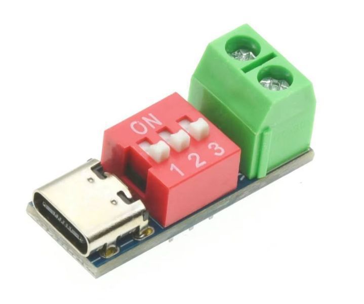 Преобразователь PDSink 303PDSink01 Type-C PD2.0 PD3.0 9V 12V 15V 20V Fast Charge с клемной колодкой и переключателями PD тригер павербанк&nbsp;имитатор эмулятор Power Delivery быстрая зарядка контро 7276-2 фото