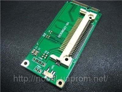 Адаптер Mini PCI-E -> CF (ЛЕВЫЙ, HX-CF090430 Asus EeePC 701, 900...) 243 фото