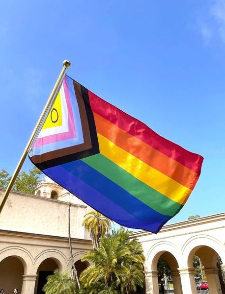 Флаг Progress Pride Flag LGBT 1978-2018 интерсекс-инклюзивный радужный лесби ЛГБТ гордости прогресса ЛГБТКИА расширенная версия 8187-5 фото