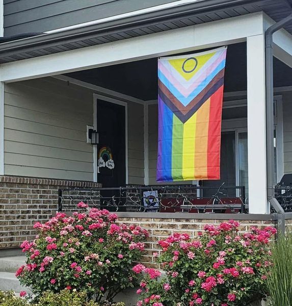 Флаг Progress Pride Flag LGBT 1978-2018 интерсекс-инклюзивный радужный лесби ЛГБТ гордости прогресса ЛГБТКИА расширенная версия 8187-5 фото