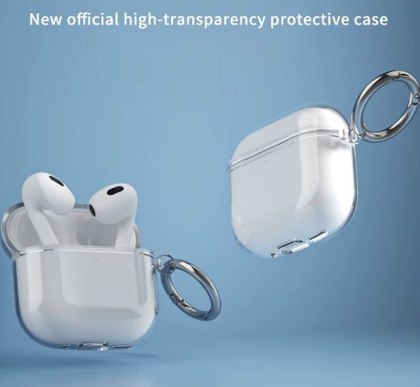 Apple Airpods4 TPU чохол силіконовий (прозорий рожевий) 8018 фото