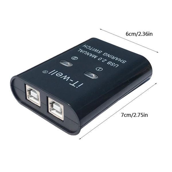 CS-201UA iT-well спліттер USB 2.0 sharing printer підключення одного USB пристрою до двох комп'ютерів перемикач світчер принтер 7584 фото