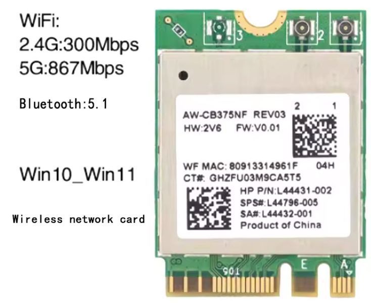 RTL8822CE M.2 5G 1200Mbps WiFi Bluetooth 5.1 мережева карта дводіапазонна &nbsp;модуль M.2 для ПК і ноутбуків 8278-2 фото