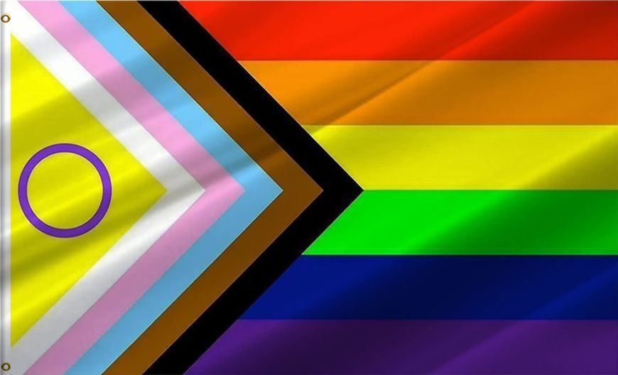 Флаг Progress Pride Flag LGBT 1978-2018 интерсекс-инклюзивный радужный лесби ЛГБТ гордости прогресса ЛГБТКИА расширенная версия 8187-5 фото