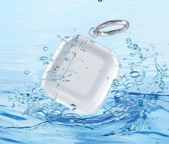 Apple Airpods4 TPU чехол силиконовый (прозрачный черный) 8019 фото