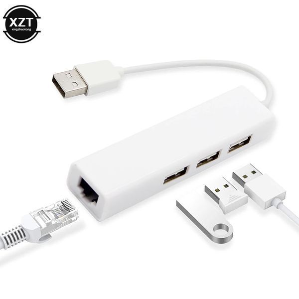 USB хаб на 3 порта + сетевая карта RJ-45 Адаптер переходник USB to RJ45 Lan 10/100 мбит LAN WAN 3271 фото