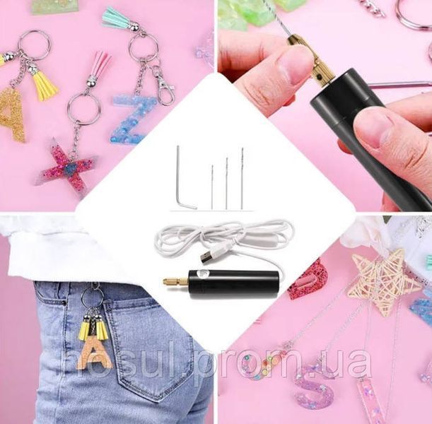 Ручна мініелектродрель DIY електрична USB-електродрель інструменти для епоксидної смоли ювелірні вироби 8009 фото
