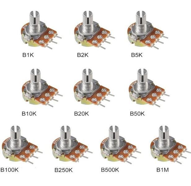 Потенциометр WH148 B100K 0..100 кОм (3-pin) линейный регулятор с валом 15 мм и крепежом 3-х контактный Audio Amplifier Sealing Potentiometers Kit 5160 фото