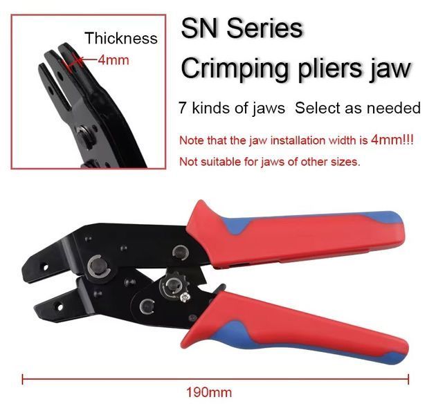 Сменная матрица SN-03H (губки jaw) для обжимных клещей, шестигранный обжим коаксиального кабеля RG-58/59 TNC/SMB/SMA/BNC 6 размеров 1.07-4.52 мм, ширина паза 4 мм 6839-2 фото