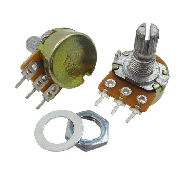 Потенциометр WH148 B100K 0..100 кОм (3-pin) линейный регулятор с валом 15 мм и крепежом 3-х контактный Audio Amplifier Sealing Potentiometers Kit 5160 фото