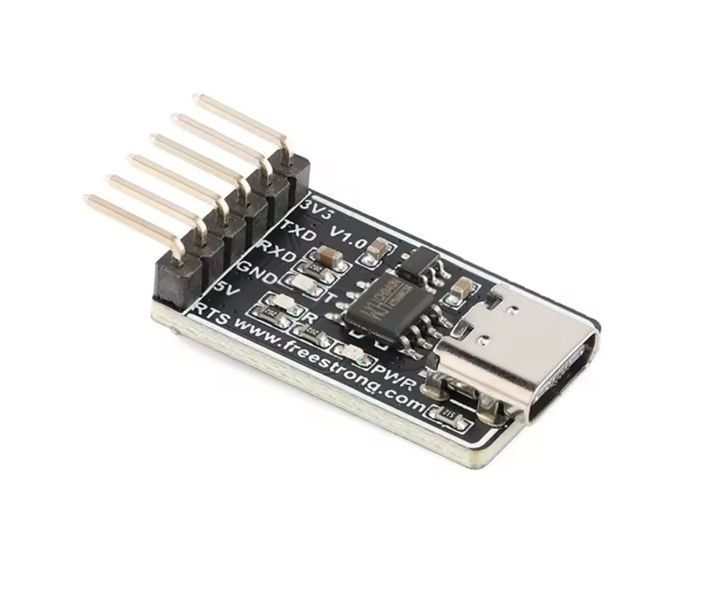 FS-UTTL-340NC адаптер модуль перетворювач USB(Type-C) - TTL UART 6 pin на чіпі CH340NC (5В/3.3В) Serial Port Module Interface  Модуль FS-UTTL-340NC є компактним і універсальним перетворювачем інтерфейсу USB в TTL UART, побудований на надійному чіпі CH340N 8148 фото