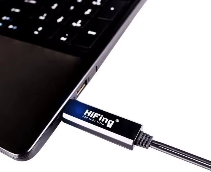 USB MIDI-кабель HiFing (інтерфейс 1 в 1 out 2*DIN5) &mdash; під'єднайте музичну клавіатуру до комп'ютера (синтезатор, міді клавіатура...) 0652-2 фото