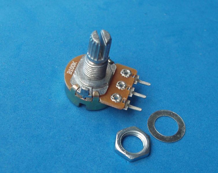 Потенциометр WH148 B100K 0..100 кОм (3-pin) линейный регулятор с валом 15 мм и крепежом 3-х контактный Audio Amplifier Sealing Potentiometers Kit 5160 фото