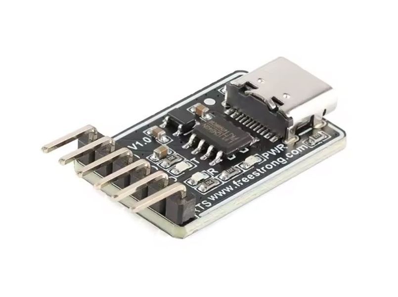 FS-UTTL-340NC адаптер модуль перетворювач USB(Type-C) - TTL UART 6 pin на чіпі CH340NC (5В/3.3В) Serial Port Module Interface  Модуль FS-UTTL-340NC є компактним і універсальним перетворювачем інтерфейсу USB в TTL UART, побудований на надійному чіпі CH340N 8148 фото