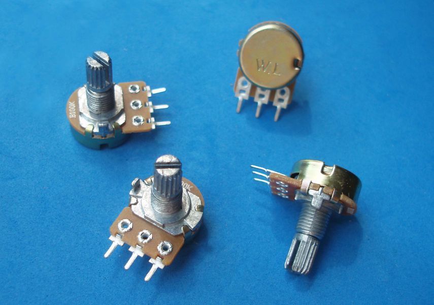 Потенциометр WH148 B100K 0..100 кОм (3-pin) линейный регулятор с валом 15 мм и крепежом 3-х контактный Audio Amplifier Sealing Potentiometers Kit 5160 фото