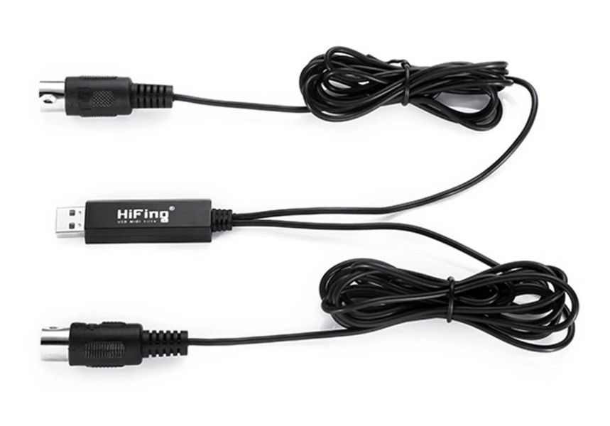 USB MIDI-кабель HiFing (інтерфейс 1 в 1 out 2*DIN5) &mdash; під'єднайте музичну клавіатуру до комп'ютера (синтезатор, міді клавіатура...) 0652-2 фото